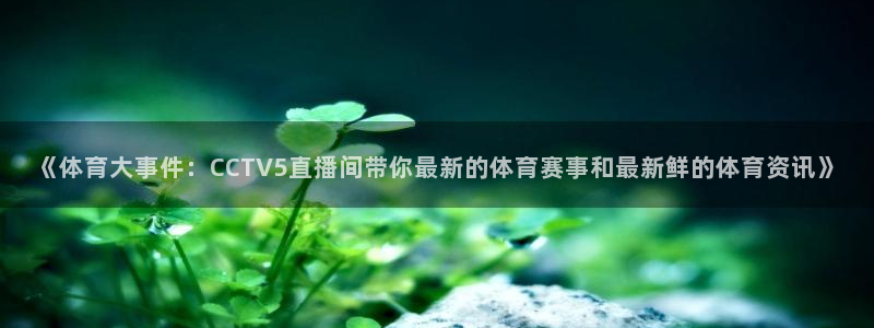 松鼠体育在线直播：《体育大事件：CCTV5直播间带你最新的体育赛事和最新鲜的体育资讯》
